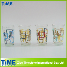 Copo de suco de impressão de vidro decalque cor (PB-171)